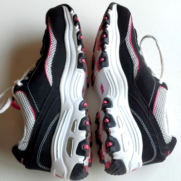 Skechers D'Lites Pink & Black Me Time Lightweight Lace Up Size 9 - Picture 6 of 13